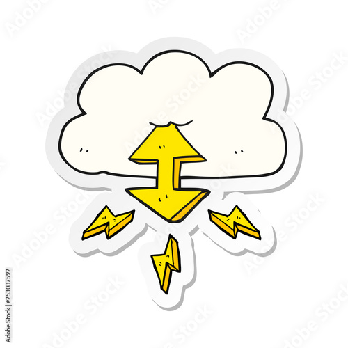 sticker of a cartoon digital cloud