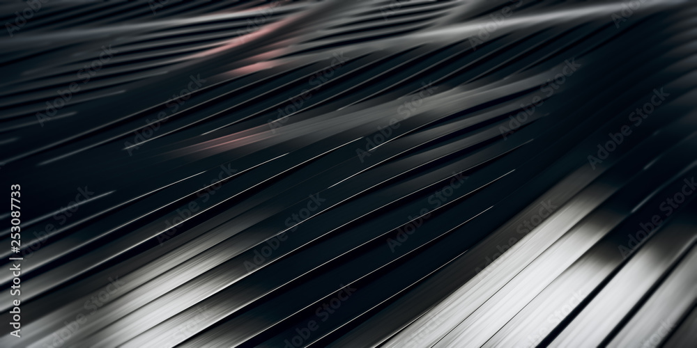 Elegant Luxury Black Metal smooth line background. Abstract Dark metallic Stainless steel curve shapes. 3d render Elegant Luxury Black Metal smooth line background. Abstract Dark metallic Stainless steel curve shapes. 3d render