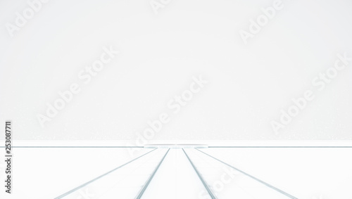 Futuristic abstract light way to stage. Future concept background. CGI illustration.