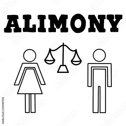 Vector illustrstion of divorced couple 