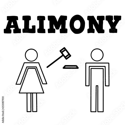 Vector illustrstion of divorced couple 