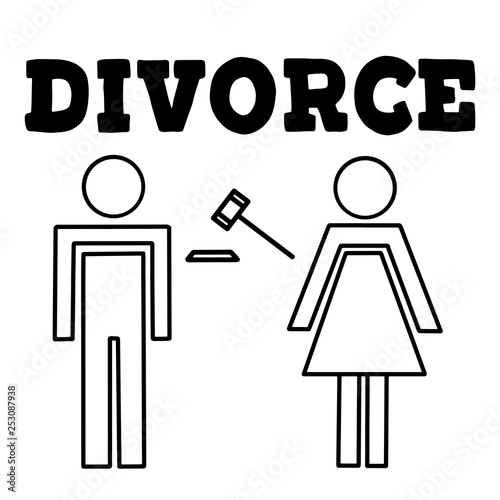 Vector illustrstion of divorced couple 