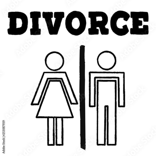 Vector illustrstion of divorced couple 