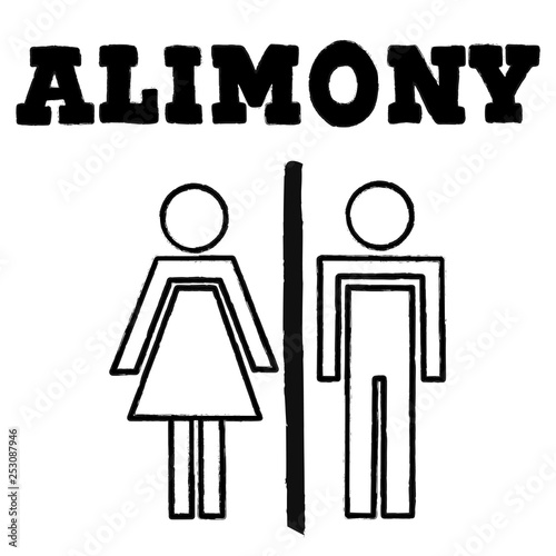Vector illustrstion of divorced couple 