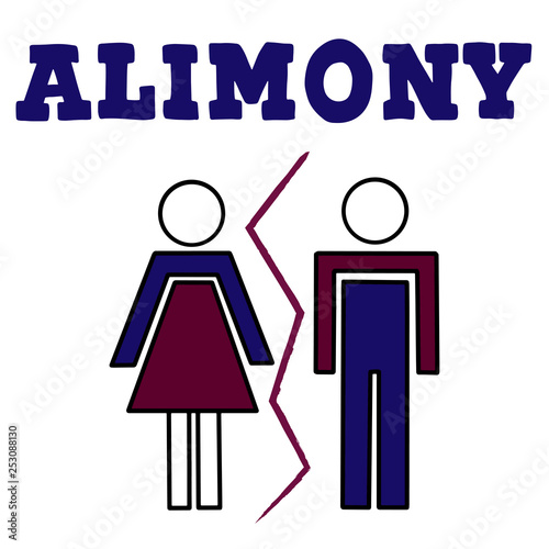 Vector illustrstion of divorced couple 