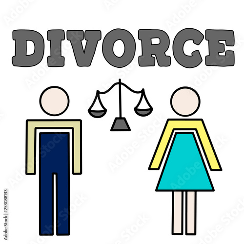 Vector illustrstion of divorced couple 