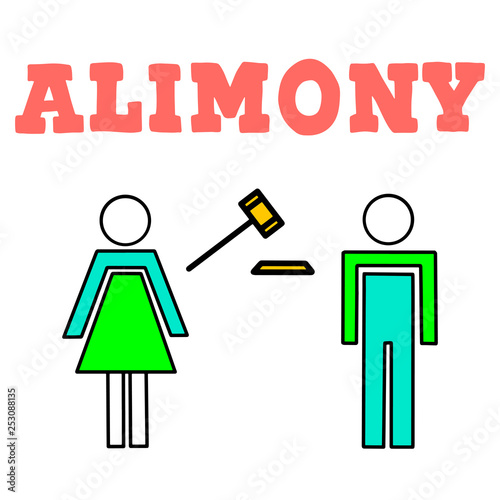 Vector illustrstion of divorced couple 