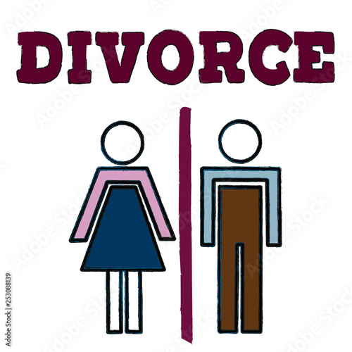 Vector illustrstion of divorced couple 