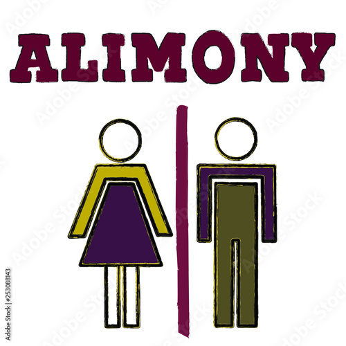 Vector illustrstion of divorced couple 