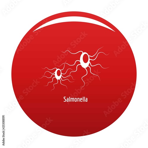 Salmonella icon. Simple illustration of salmonella vector icon for any design red
