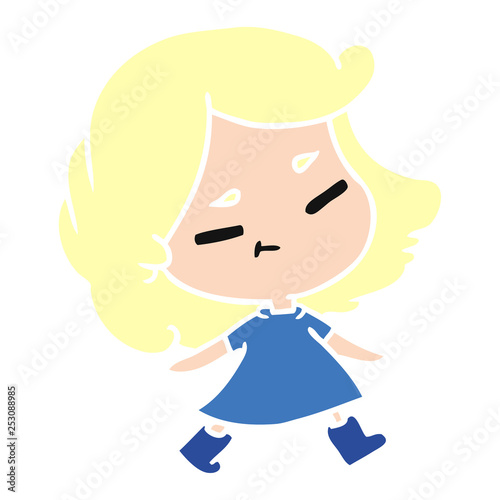 cartoon of a cute kawaii girl