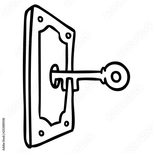 line drawing doodle of a door handle