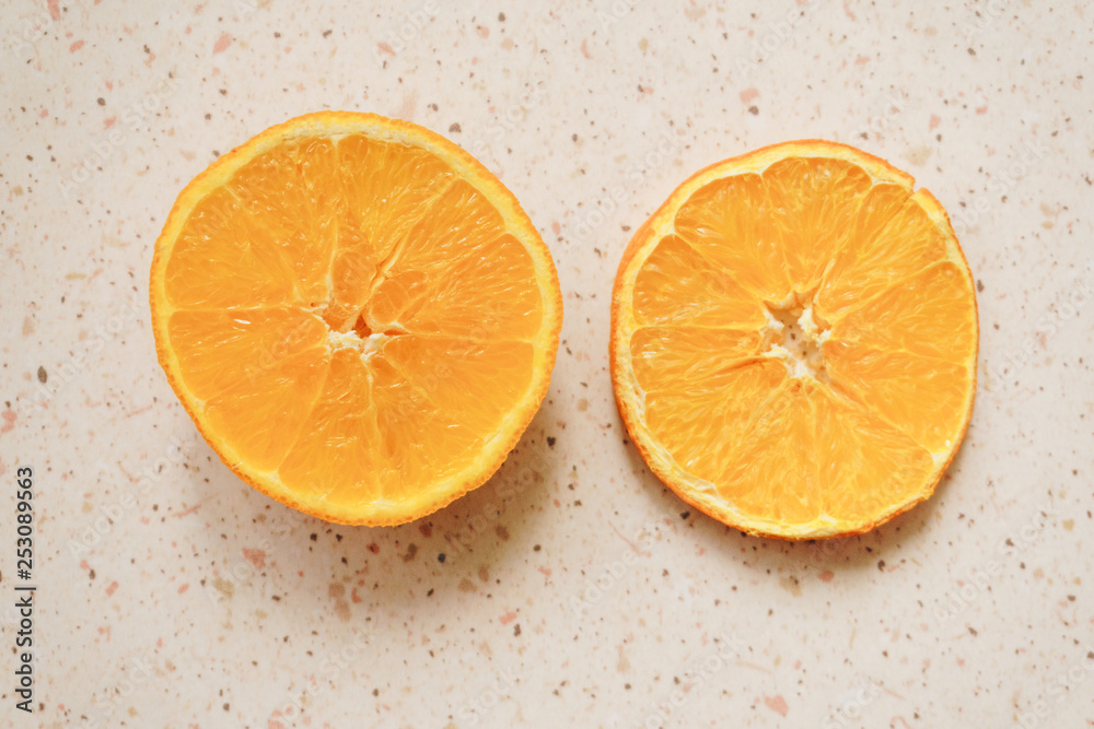 two orange slices two orange slices
