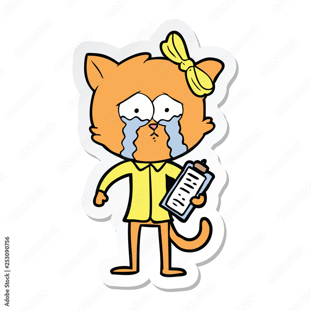 sticker of a cartoon cat sticker of a cartoon cat
