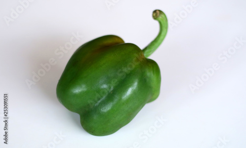 Green paprika on white background. photo