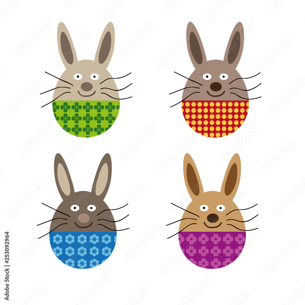 Obraz premium happy easter bunny looking like easter egg