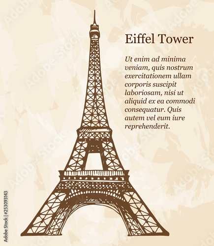 Wallpaper Mural Eiffel Tower illustration Torontodigital.ca