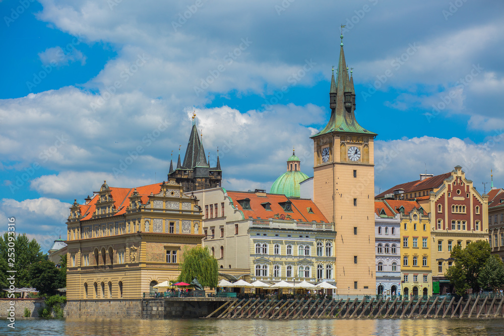 Prague and vltava river view background