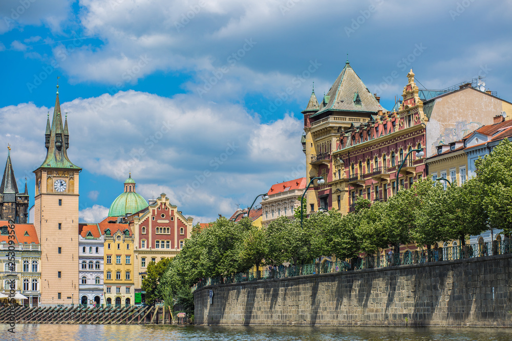 Prague and vltava river view background