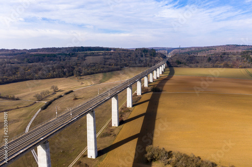 Bridge for express trains over a valley near Zelligen, Bavaria, Germany