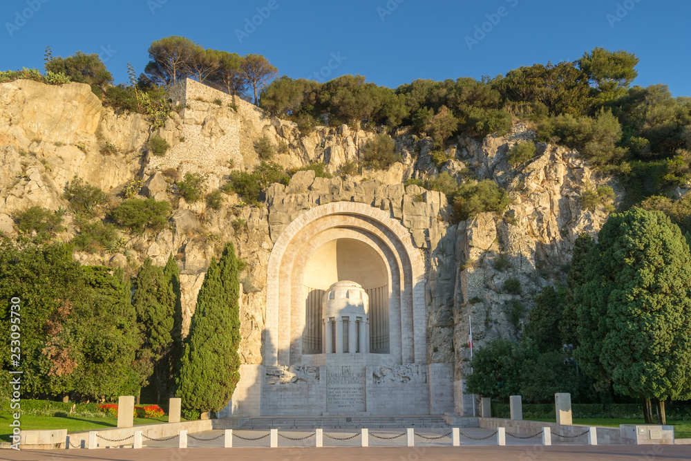 Morning View of War Memorial in Nice, France