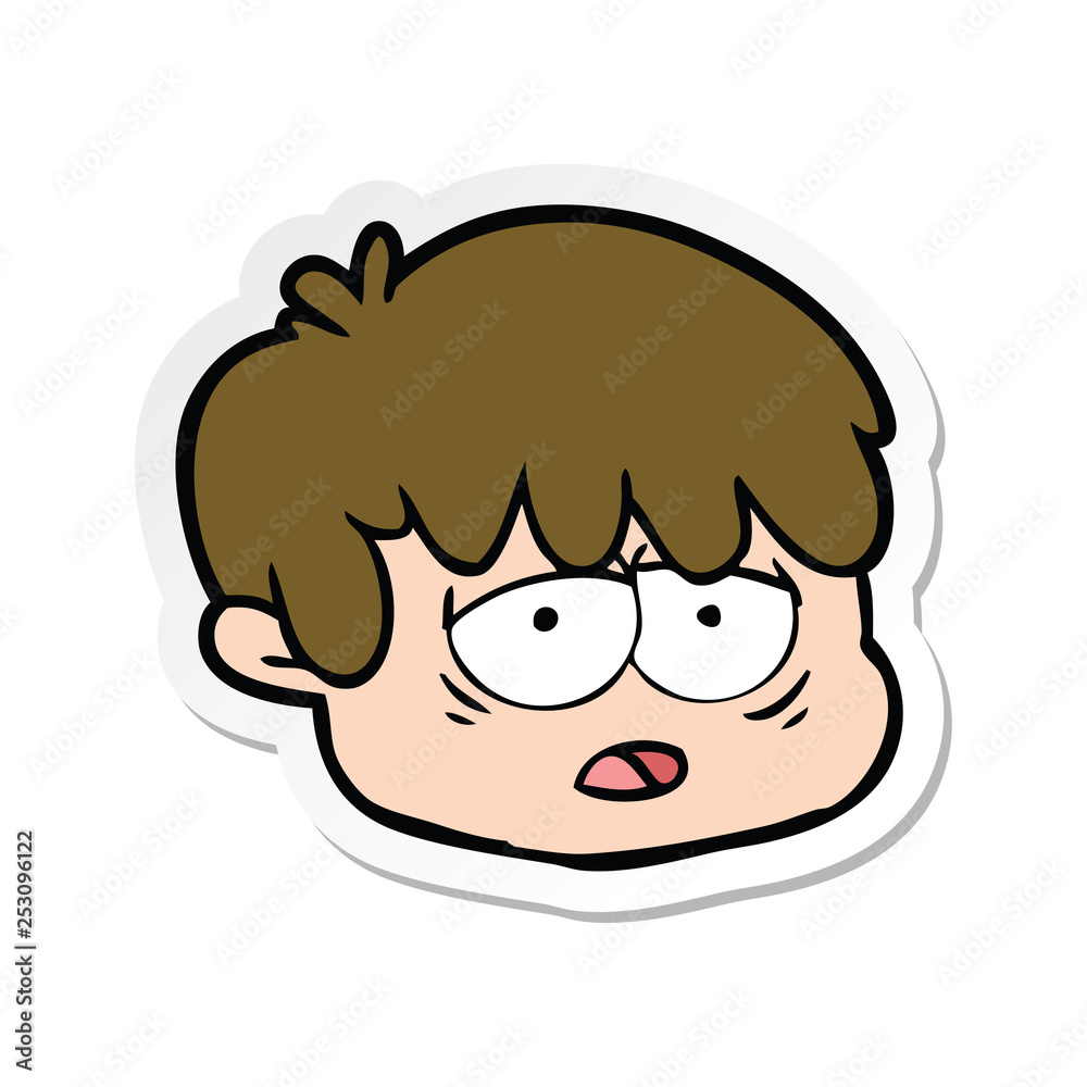 sticker of a cartoon male face sticker of a cartoon male face