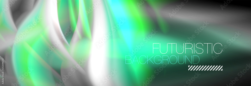 Fluid colors mixing glowing neon wave background, holographic texture Fluid colors mixing glowing neon wave background, holographic texture