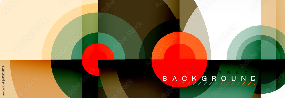 Circle geometric composition abstract background design, cover, template, brochure, flyer.