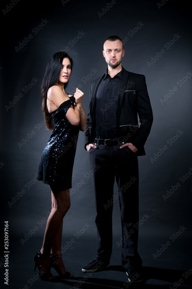Elegant model dressed in glitter shiny dress Elegant model dressed in glitter shiny dress