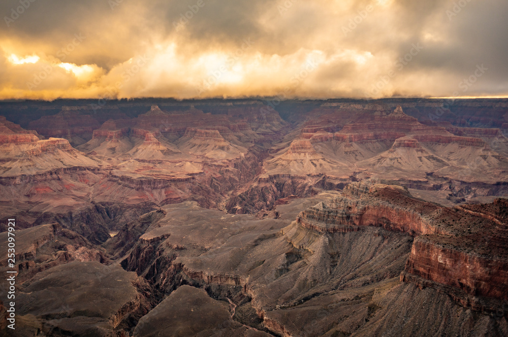 Golden Clouds Over the Grand Canyon at Sunrise