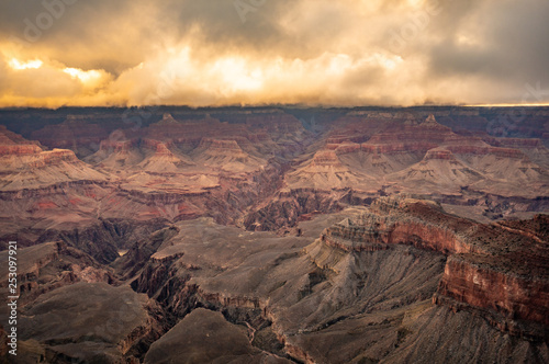 Golden Clouds Over the Grand Canyon at Sunrise