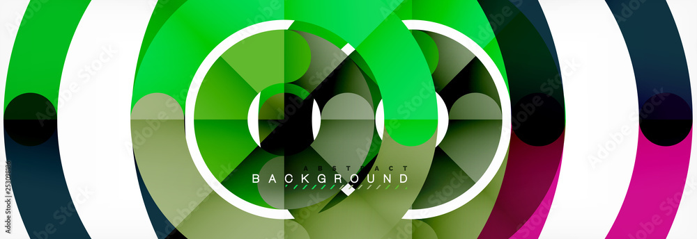 Round linear circle shapes background
