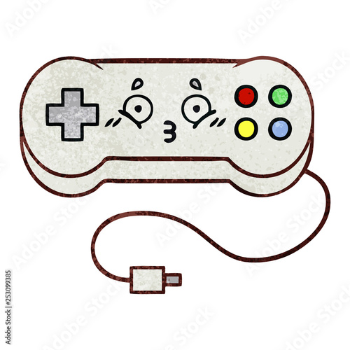 retro grunge texture cartoon game controller