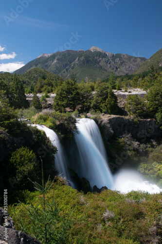 Waterfall and mountains
