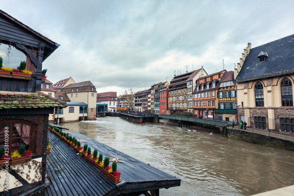 Strasbourg, Italy - December 21, 2012: Strasbourg river, France