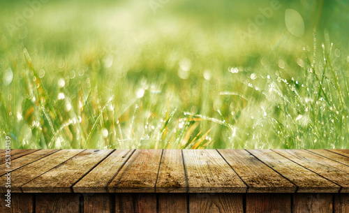 Empty wooden table background