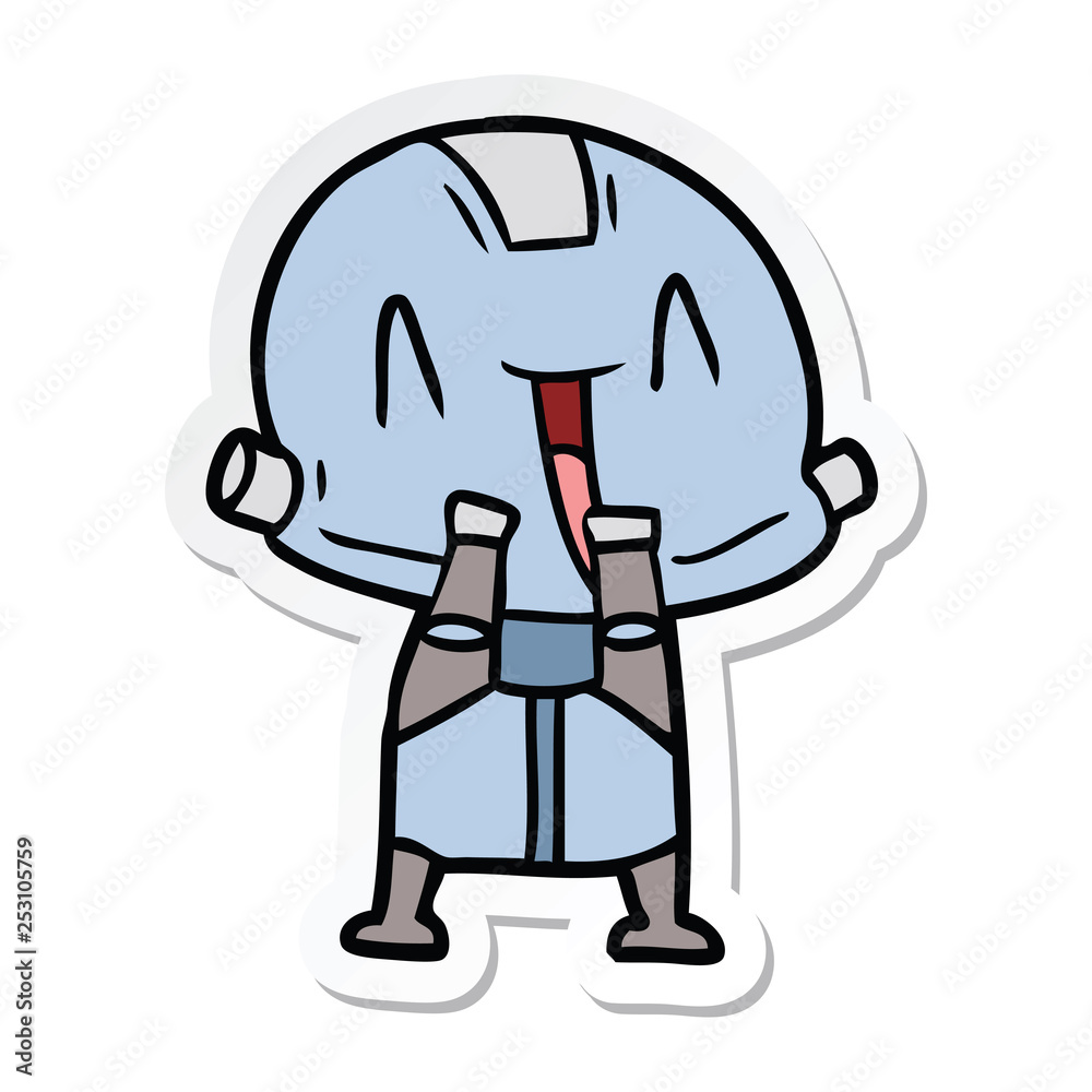 Fototapeta premium sticker of a cartoon robot