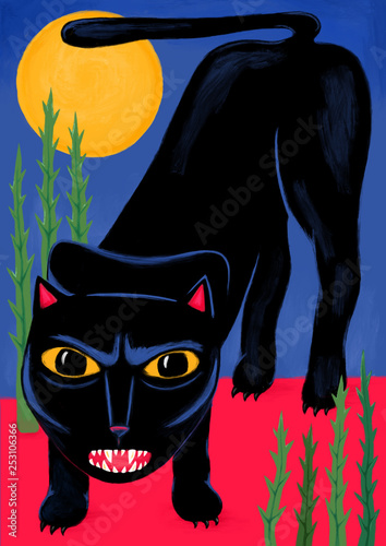 Panther with yellow eyes