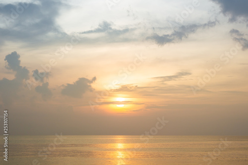 Fototapeta Naklejka Na Ścianę i Meble -  Beautiful sunrise from the sea with beautiful cloud background.