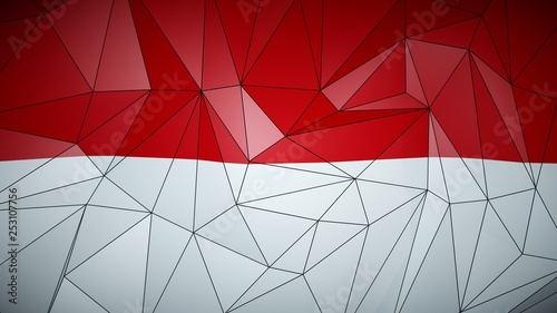 Low Poly Flag of Indonesia
