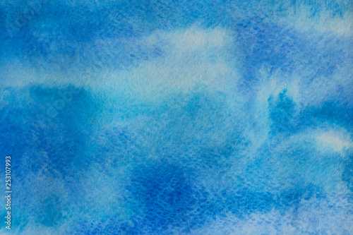 Blurred Painted Background. Blue Watercolor Background Texture With A Lot Of Copy Space For Text.