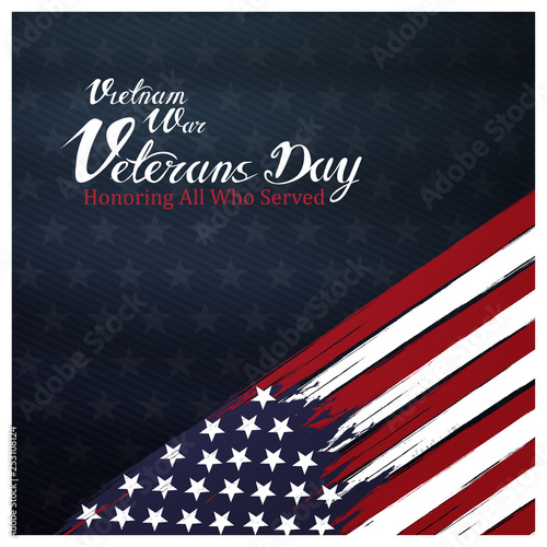 vietnam war veterans day, March 29, honoring all who served, posters, modern brush design vector illustration