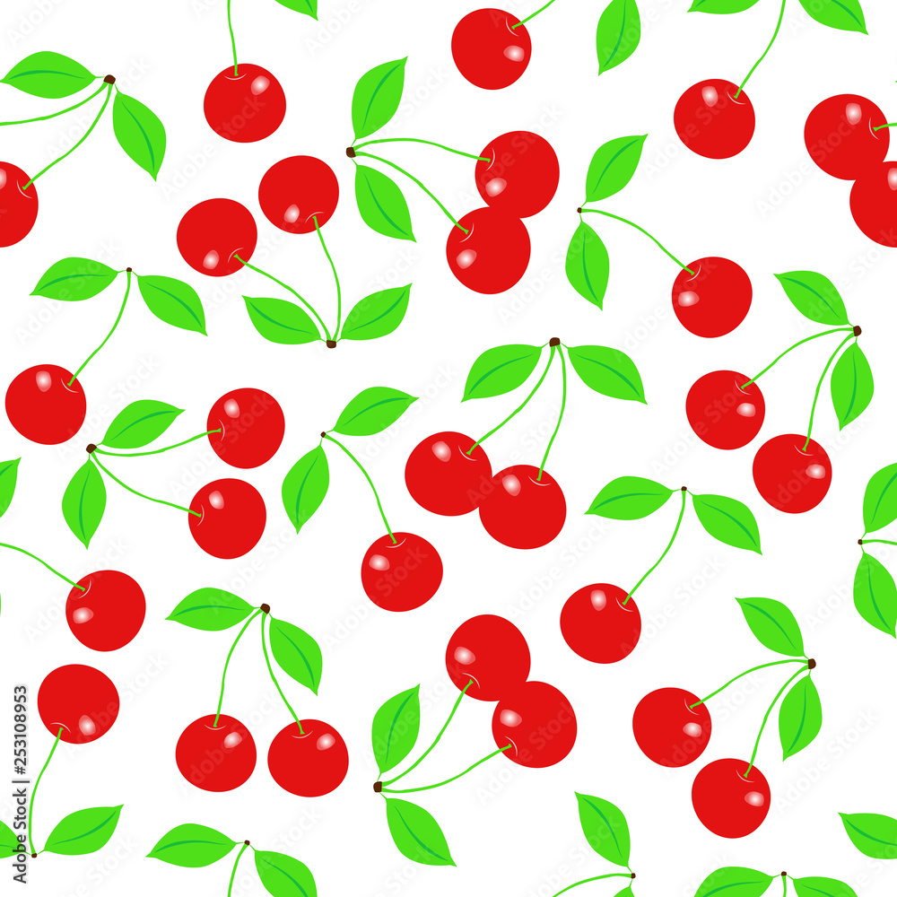 Seamless pattern with cherries. vector - Illustration. Seamless pattern with cherries. vector - Illustration.