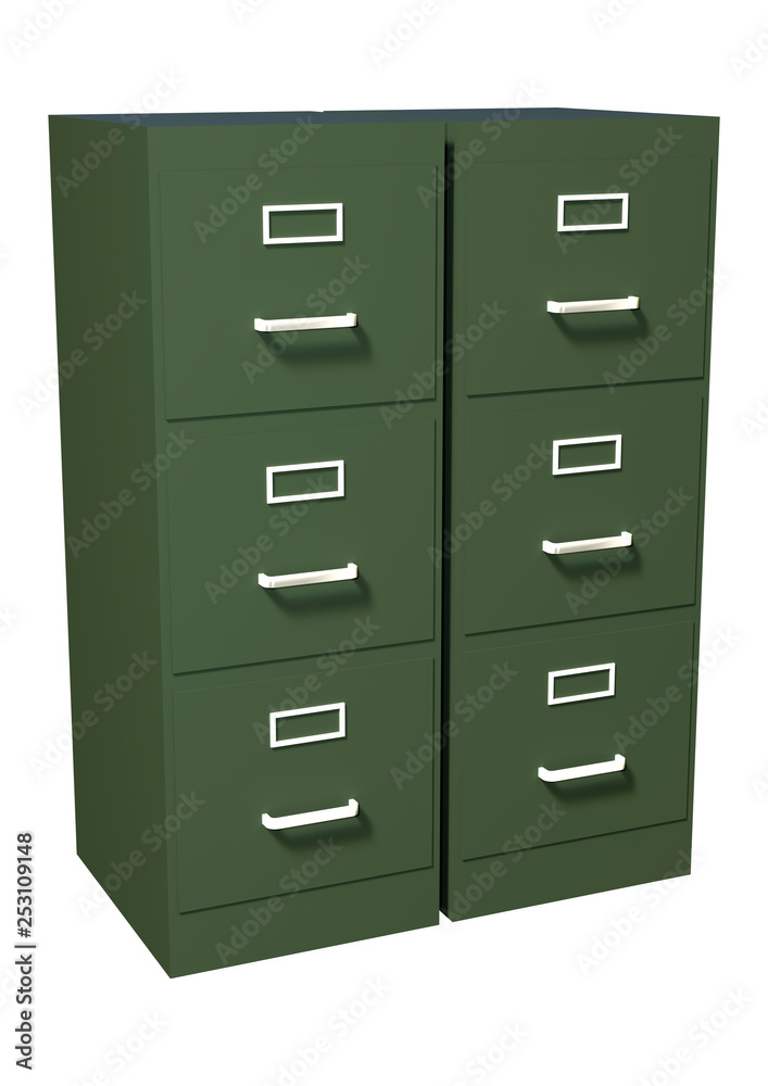 3D Rendering File Cabinet on White 3D Rendering File Cabinet on White