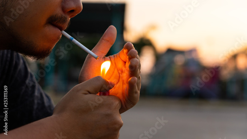 ignite a cigarette