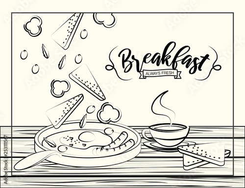 set breakfast nutrition with protein portion