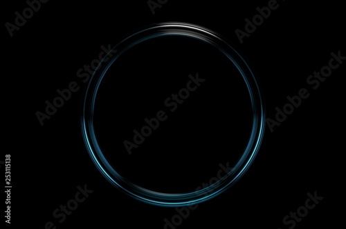 Transparent glass Petri dishes on black background. Top view. 3D rendering