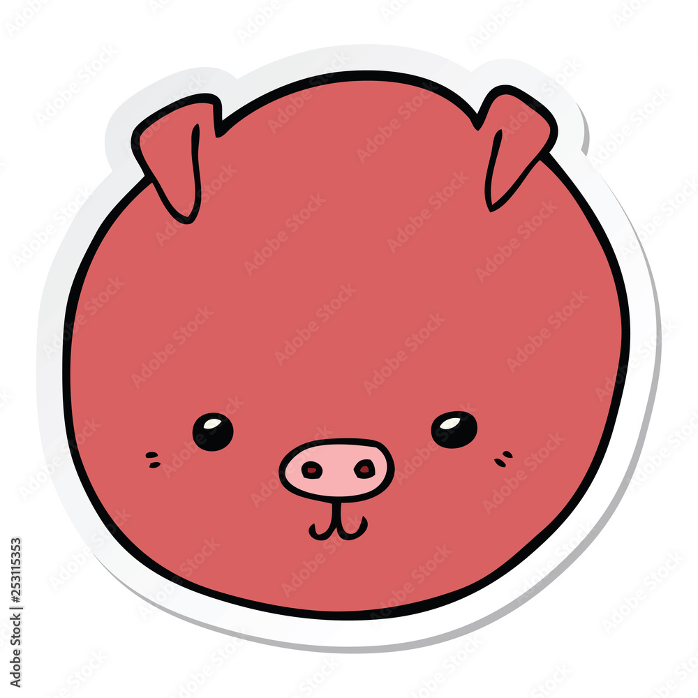 sticker of a cartoon pig sticker of a cartoon pig
