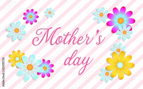 Mother's day card with beautiful flowers