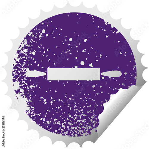 distressed circular peeling sticker symbol rolling pin